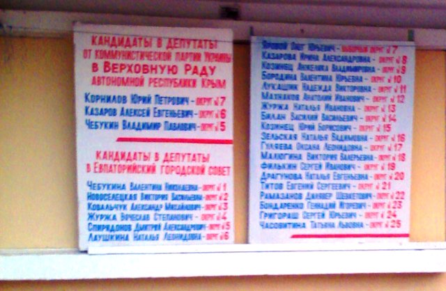 Евпатория Список коммунистов 